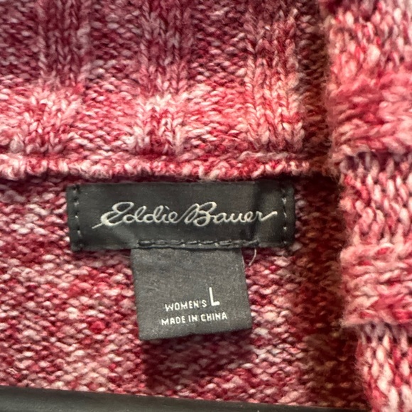 Eddie Bauer Women's Marled Red/Pink Turtleneck Sweater - Picture 4 of 5